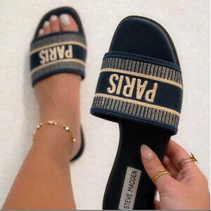 Knox Navy Paris Sandal by Steve Madden - Chic and Sophisticated Summer Footwear